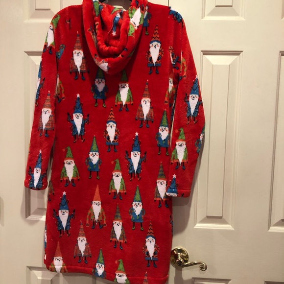Munki Munki Gnome Holiday Fleece Pajama Sleep Shirt Size S Pockets - Picture 6 of 6